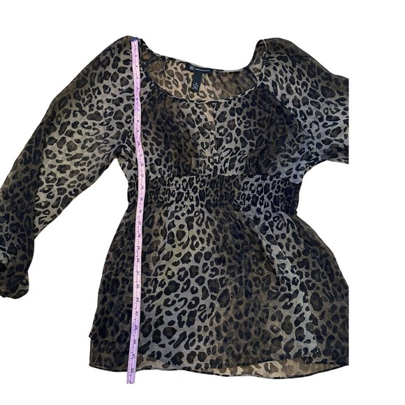 SOLD sheer silk cheetah print long sleeve shirt inc international concepts 14 - Picture 13 of 15